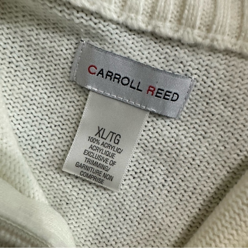 Carroll Reed Women's White Acrylic Tree Snowflakes Embroidered Sweater Sz XL - Picture 10 of 11